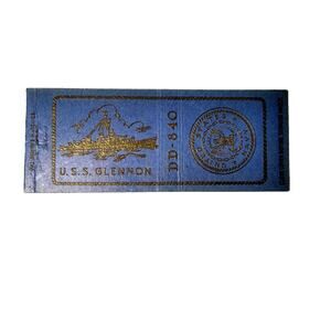 U.S.S. Glennon DD 840 Naval Ship Destroyer Boat Matchbook Cover 1940's
